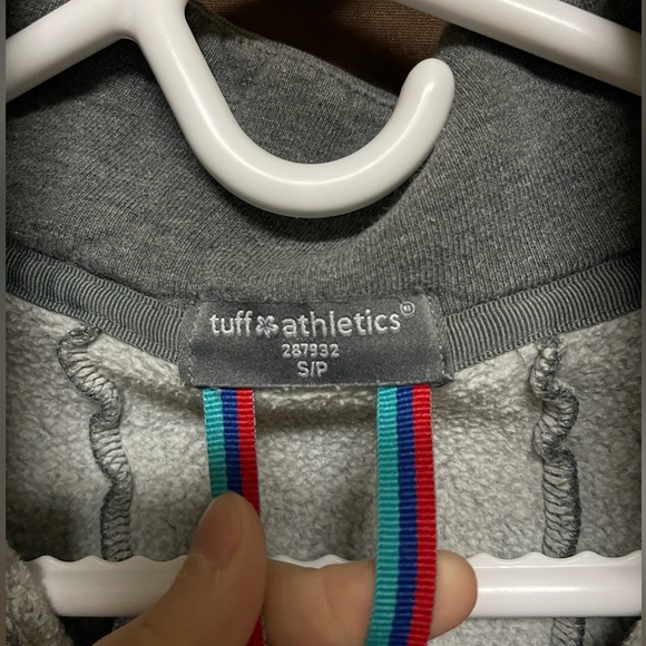 TUFF ATHLETICS Grey Zip Up Hooded Sweater Size Small Womens US - Picture 3 of 4